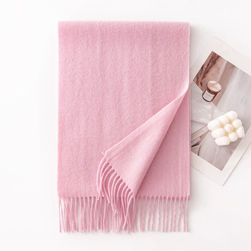 Pure Wool Scarf Women - 100% Cashmere Feel Winter Shawl Tass | view 15 | Maha The Label hijab