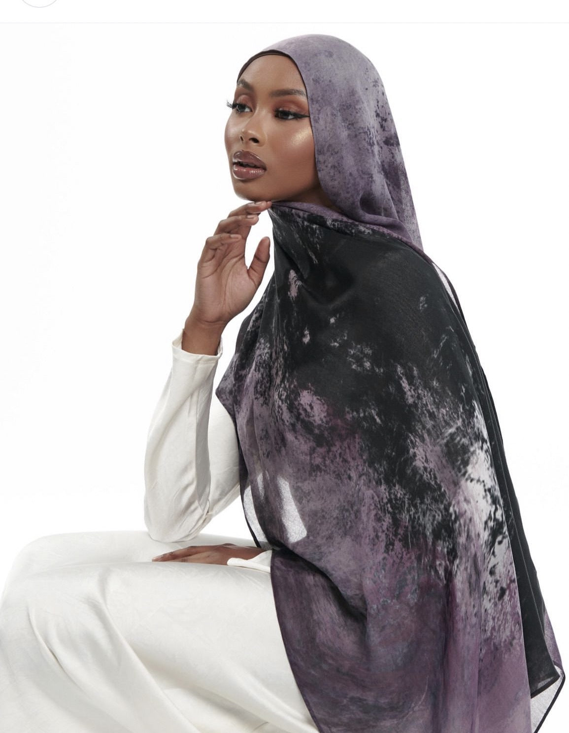 Women's Watercolor Print Hijab Scarf 80x180cm - Summer Beach Turban Headscarf with Sun Protection