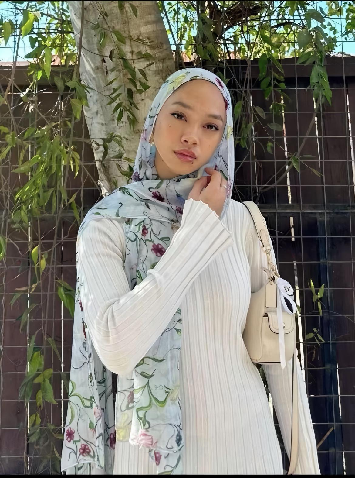 Women's Watercolor Print Hijab Scarf 80x180cm - Summer Beach Turban Headscarf with Sun Protection