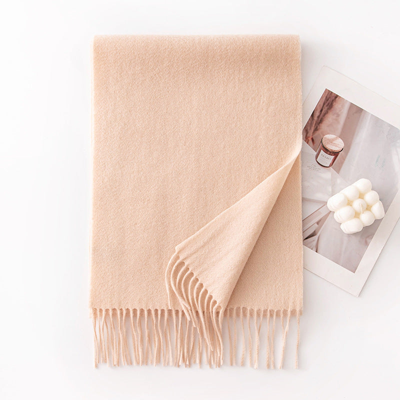 Pure Wool Scarf Women - 100% Cashmere Feel Winter Shawl Tass | view 20 | Maha The Label hijab