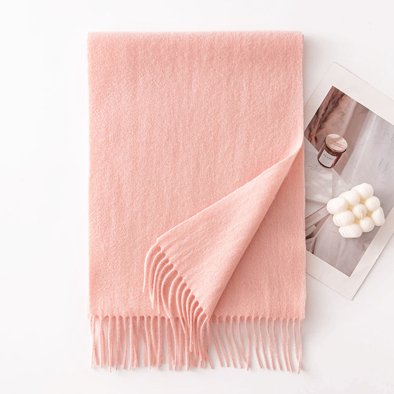 Pure Wool Scarf Women - 100% Cashmere Feel Winter Shawl Tass | view 16 | Maha The Label hijab