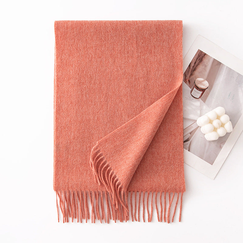Pure Wool Scarf Women - 100% Cashmere Feel Winter Shawl Tass | view 19 | Maha The Label hijab