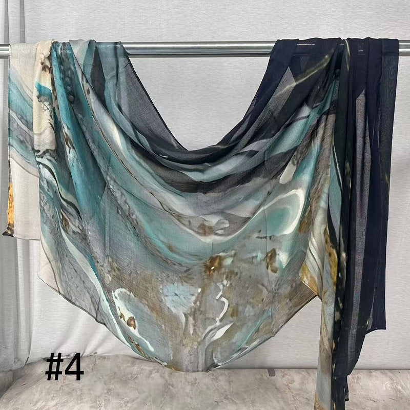 MH03 Ink Print Modal Scarf – 32 Styles & Colors – Soft Breathable Hijab