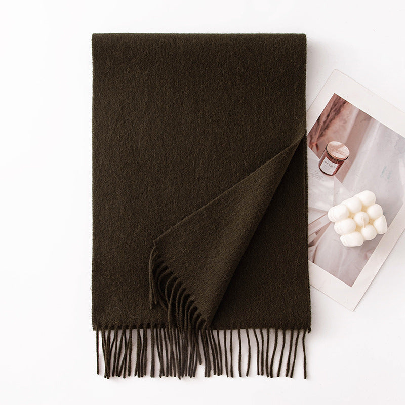 Pure Wool Scarf Women - 100% Cashmere Feel Winter Shawl Tass | view 28 | Maha The Label hijab