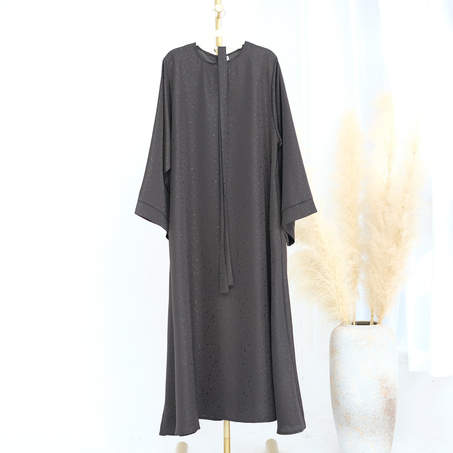 MH102 3D Jacquard Abaya – Elegant Belted Dress or Open Abaya