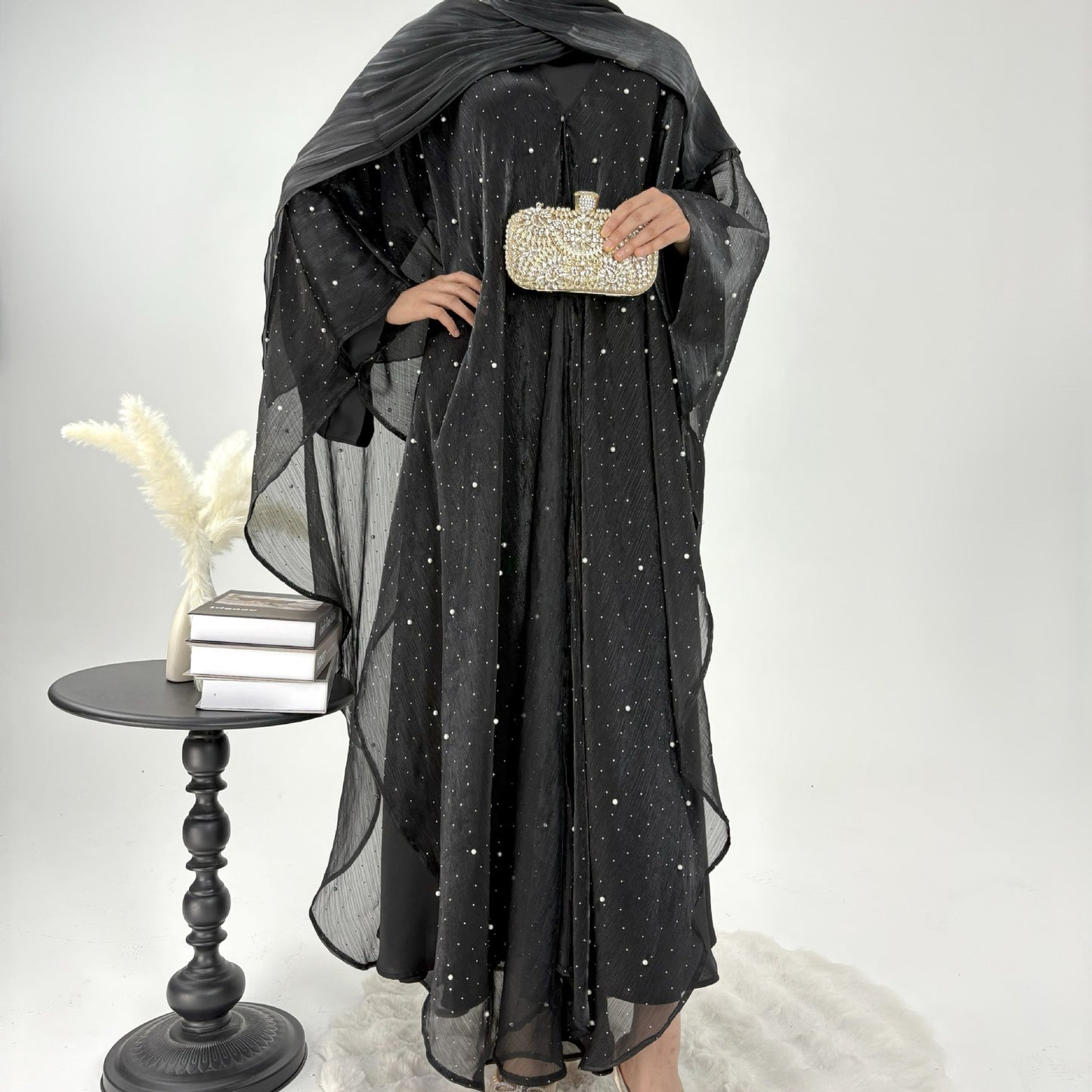 | Pearl Starry Sky 2-Piece Dress Set | Loose Long Modest Wom | back view | Maha The Label modest fashion outfit
