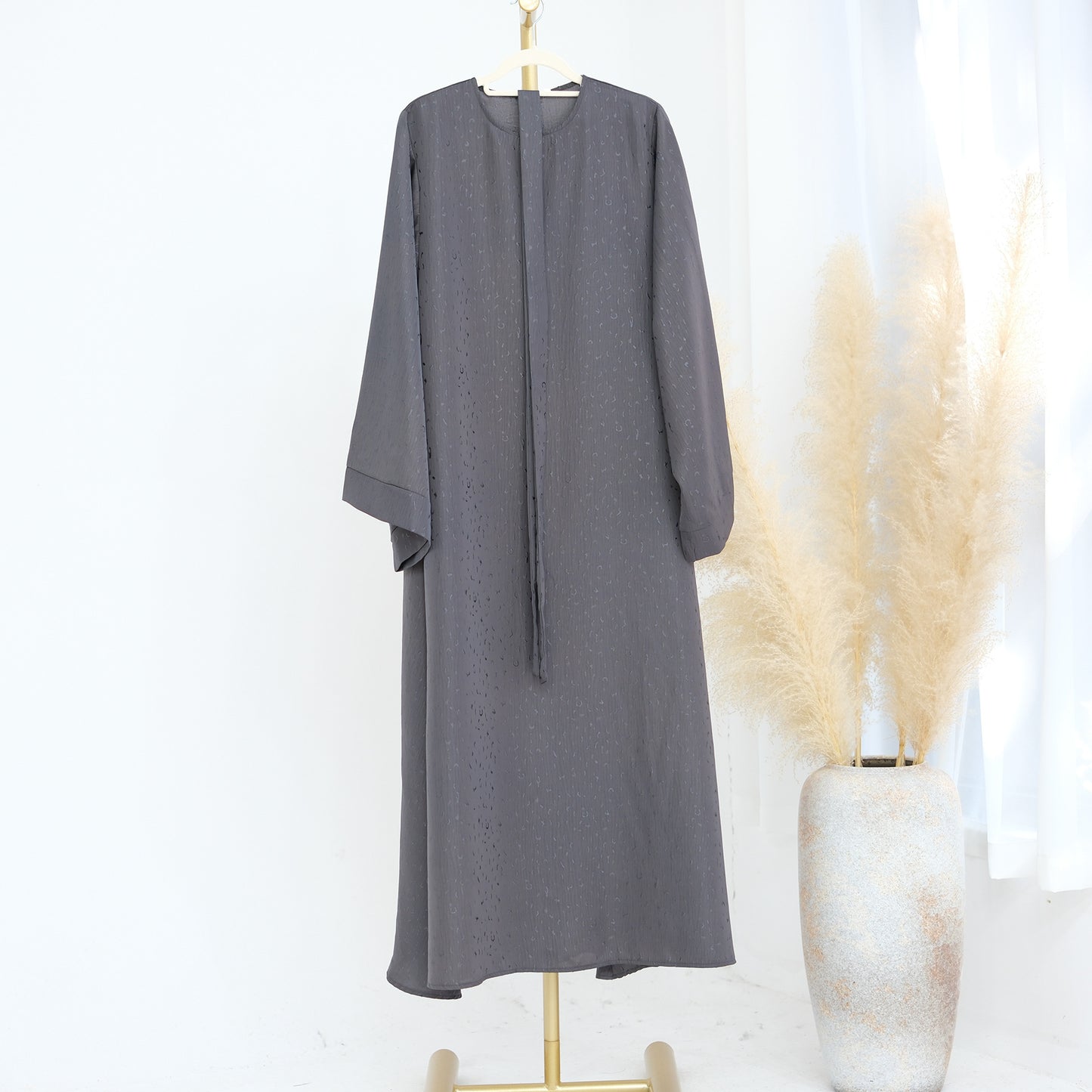 MH102 3D Jacquard Abaya – Elegant Belted Dress or Open Abaya