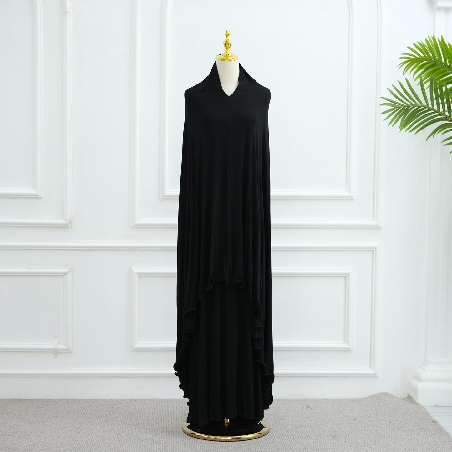 MH100 Modal Jersey Prayer Outfit Set – One-Piece Khimar & Long Dress