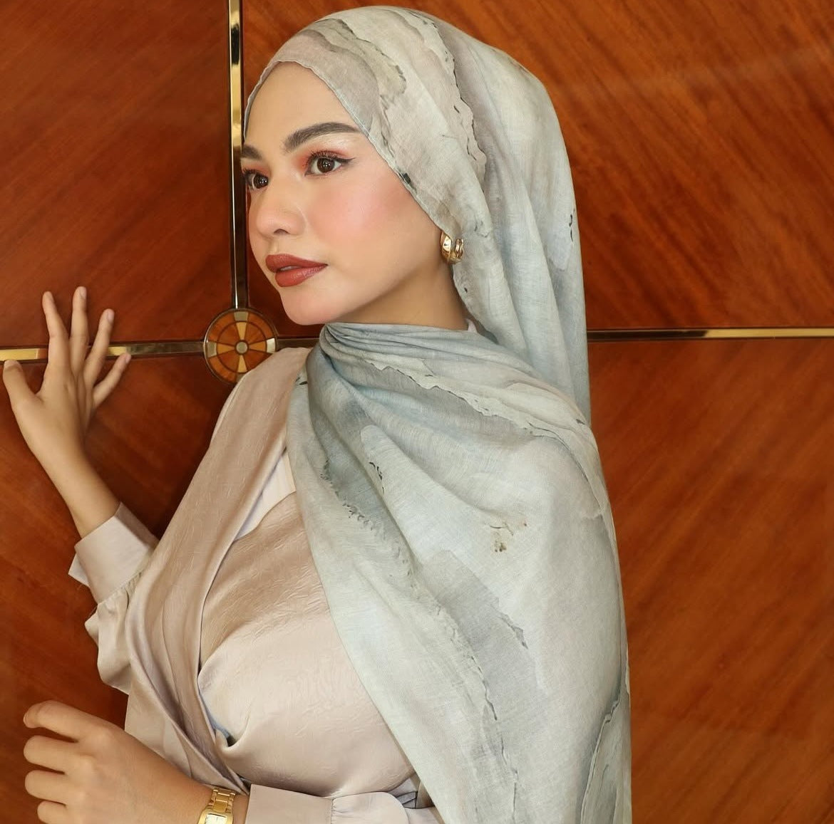 Women's Watercolor Print Hijab Scarf 80x180cm - Summer Beach Turban Headscarf with Sun Protection