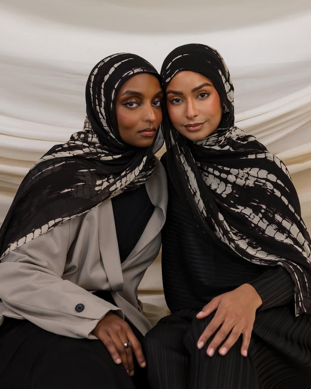 Women's Watercolor Print Hijab Scarf 80x180cm - Summer Beach Turban Headscarf with Sun Protection