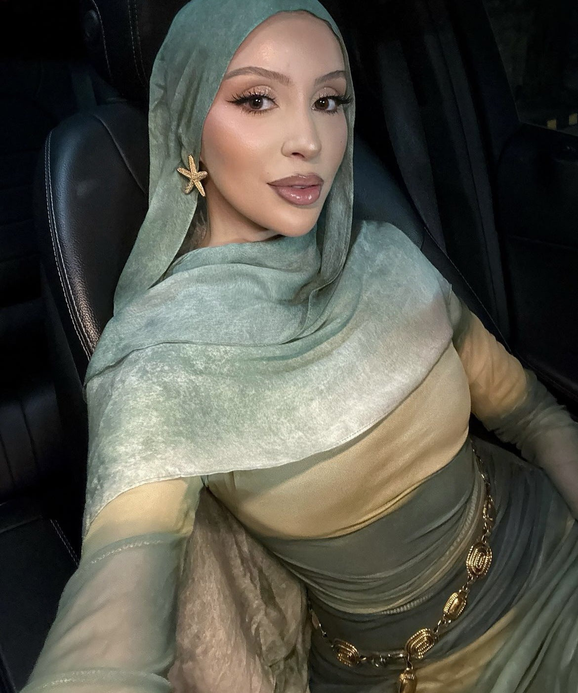 Women's Watercolor Print Hijab Scarf 80x180cm - Summer Beach Turban Headscarf with Sun Protection