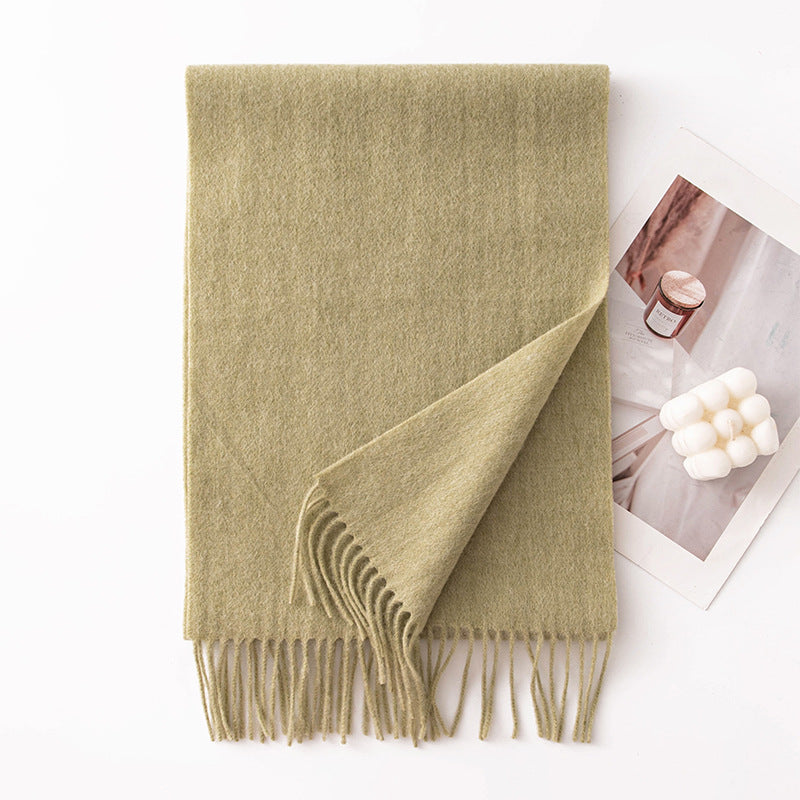 Pure Wool Scarf Women - 100% Cashmere Feel Winter Shawl Tass | view 27 | Maha The Label hijab