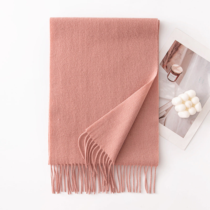 Pure Wool Scarf Women - 100% Cashmere Feel Winter Shawl Tass | view 23 | Maha The Label hijab