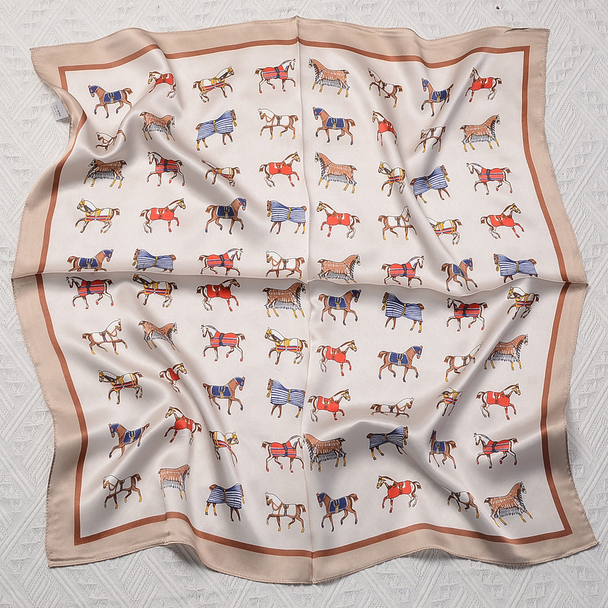 MH115 Silk Scarf Women Spring - Striped Mulberry Square UV Protection 3