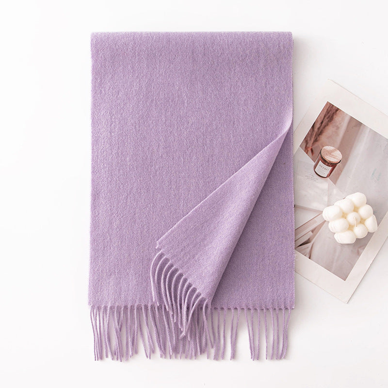 Pure Wool Scarf Women - 100% Cashmere Feel Winter Shawl Tass | view 25 | Maha The Label hijab