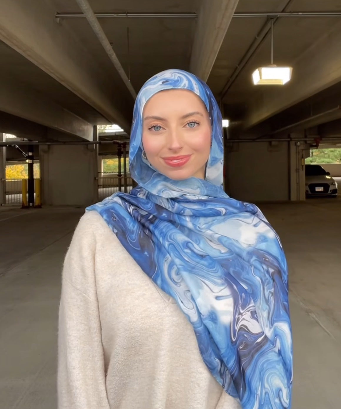 Women's Watercolor Print Hijab Scarf 80x180cm - Summer Beach Turban Headscarf with Sun Protection