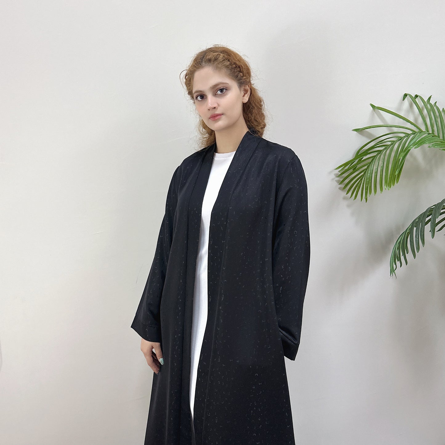 MH102 3D Jacquard Abaya – Elegant Belted Dress or Open Abaya