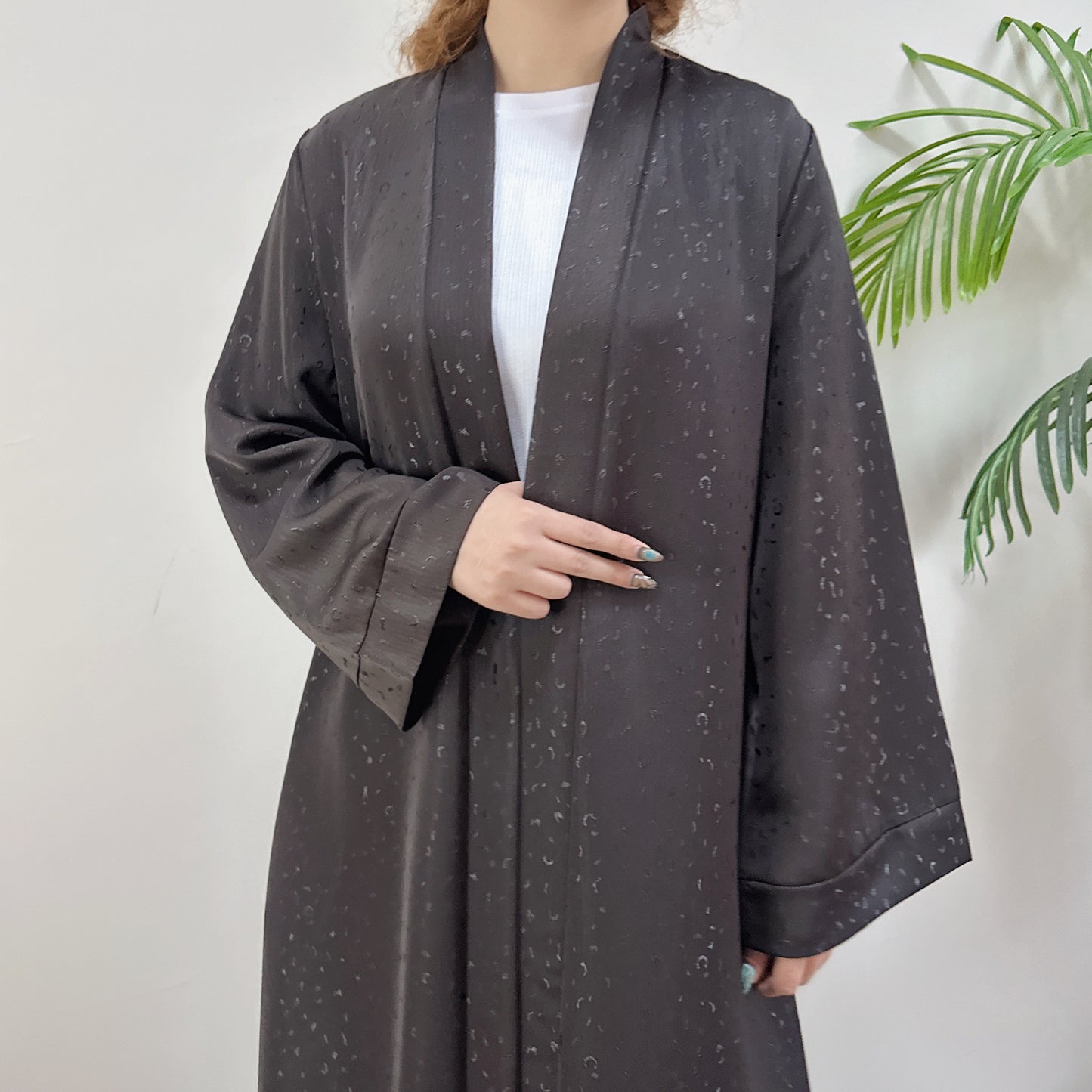 MH102 3D Jacquard Abaya – Elegant Belted Dress or Open Abaya
