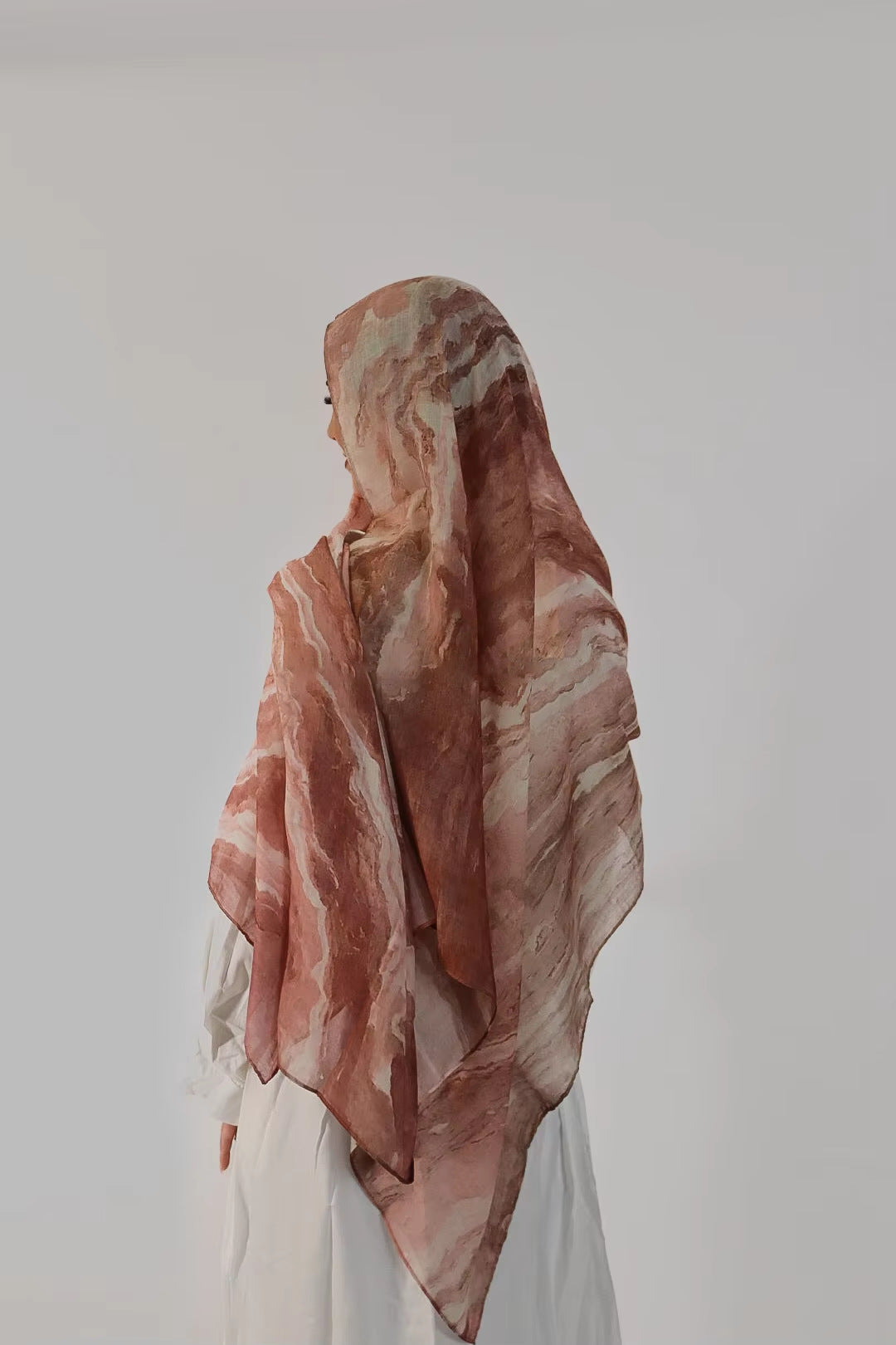 Women's Watercolor Print Hijab Scarf 80x180cm - Summer Beach Turban Headscarf with Sun Protection