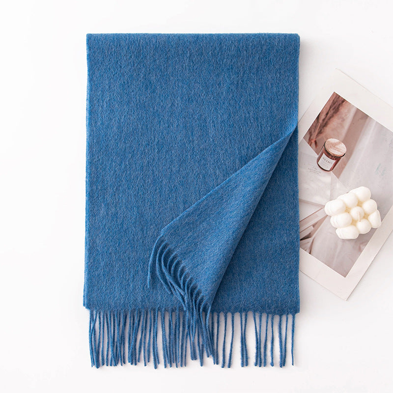 Pure Wool Scarf Women - 100% Cashmere Feel Winter Shawl Tass | view 29 | Maha The Label hijab