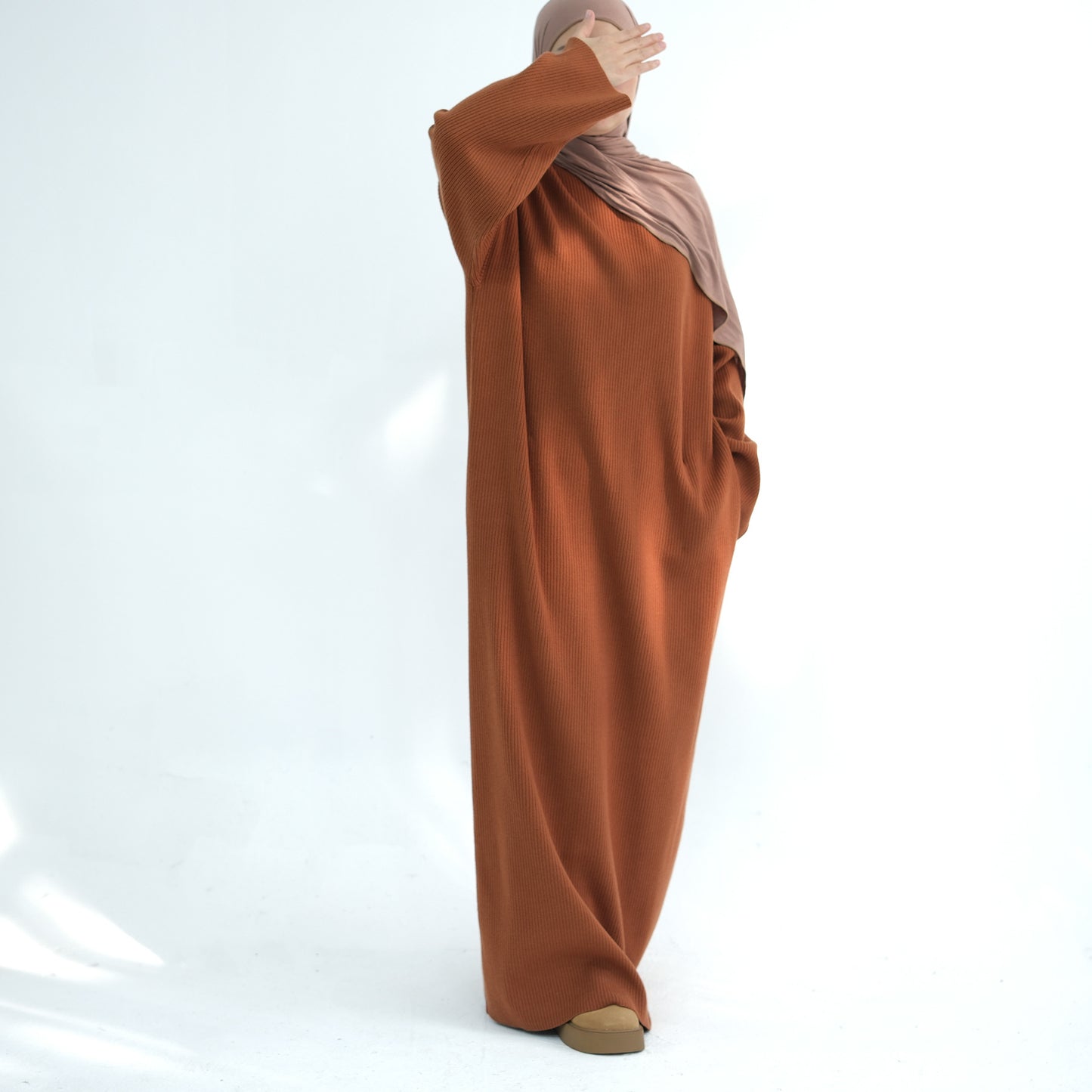 MH96 Winter Abaya for Women – Thick Knit, Loose Fit, Long Sleeve Modest Islamic Dress