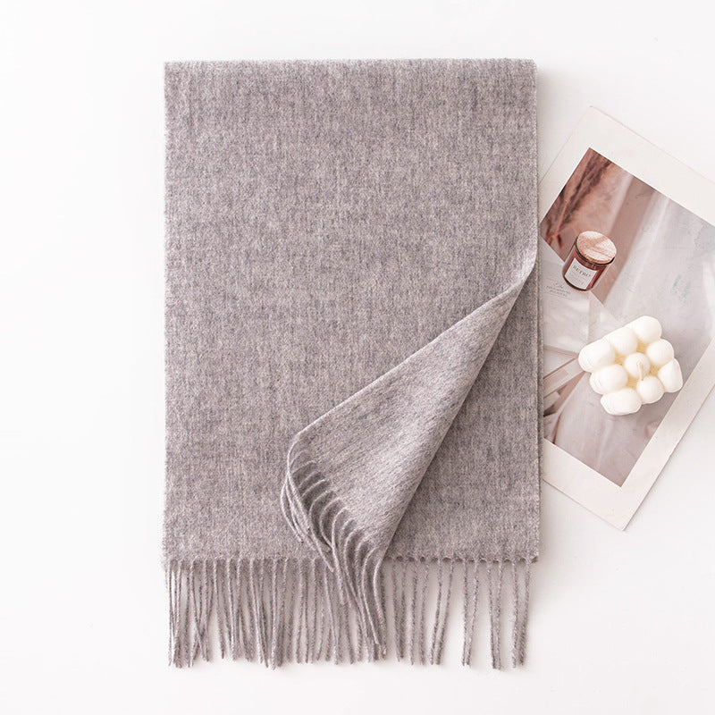 Pure Wool Scarf Women - 100% Cashmere Feel Winter Shawl Tass | view 12 | Maha The Label hijab