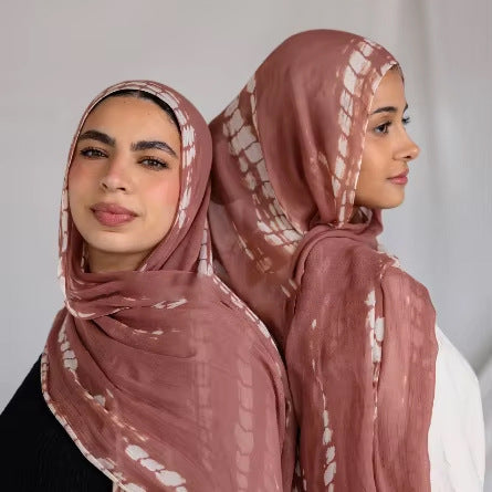 Women's Watercolor Print Hijab Scarf 80x180cm - Summer Beach Turban Headscarf with Sun Protection