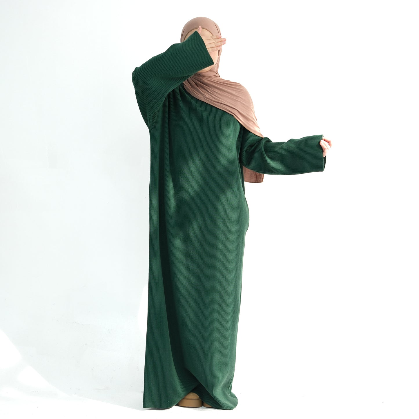 MH96 Winter Abaya for Women – Thick Knit, Loose Fit, Long Sleeve Modest Islamic Dress