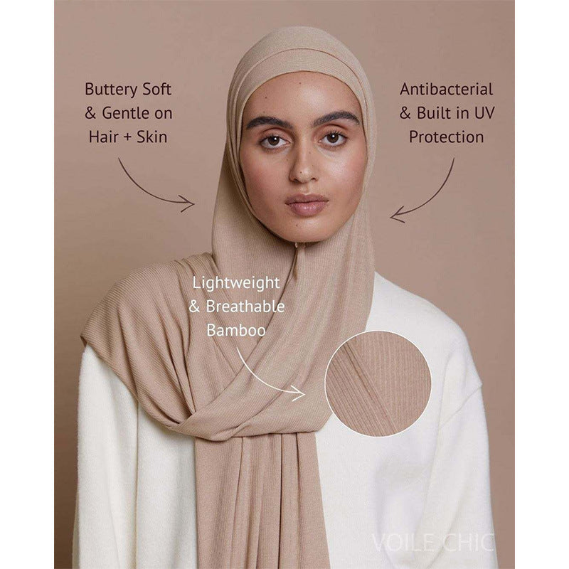 MH009 Bamboo Hijab Cap - Soft Breathable Undercap with UV Protection