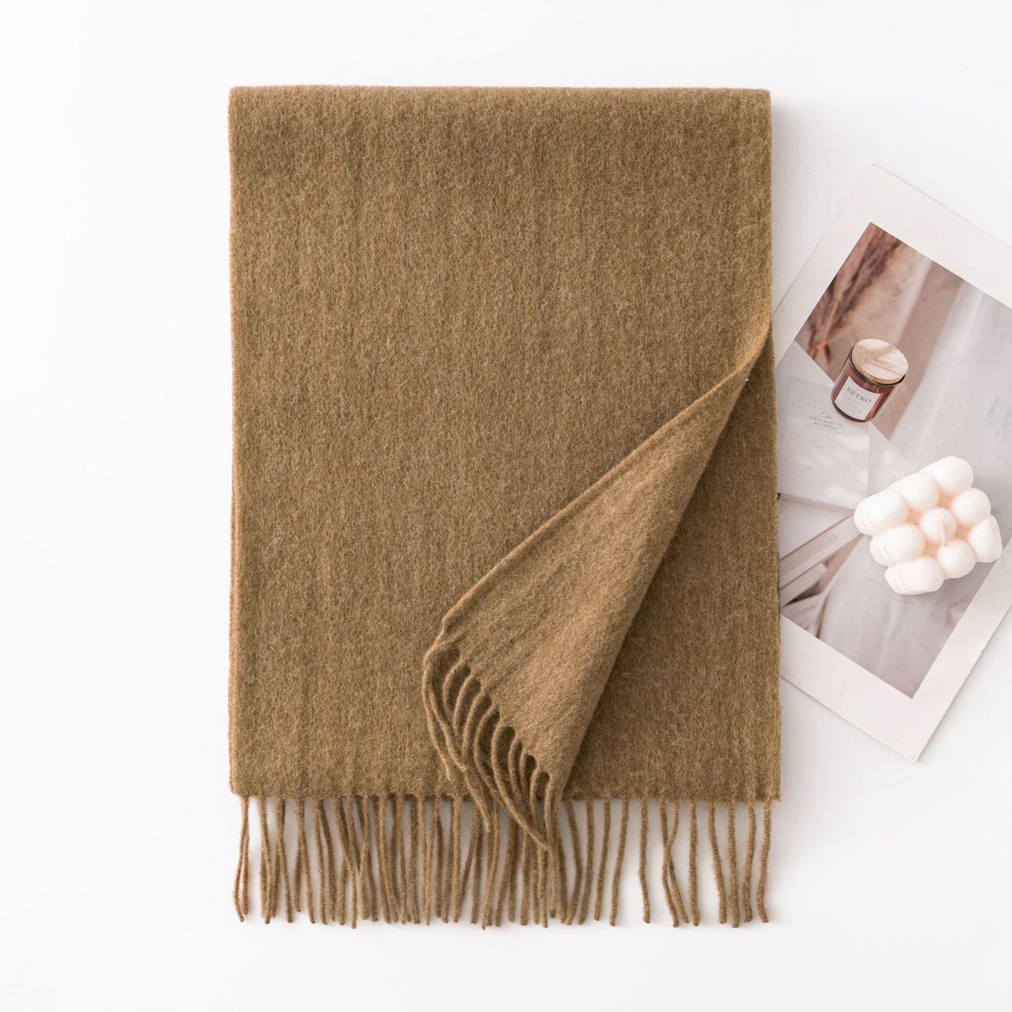 Pure Wool Scarf Women - 100% Cashmere Feel Winter Shawl Tass | lifestyle wear | Maha The Label hijab