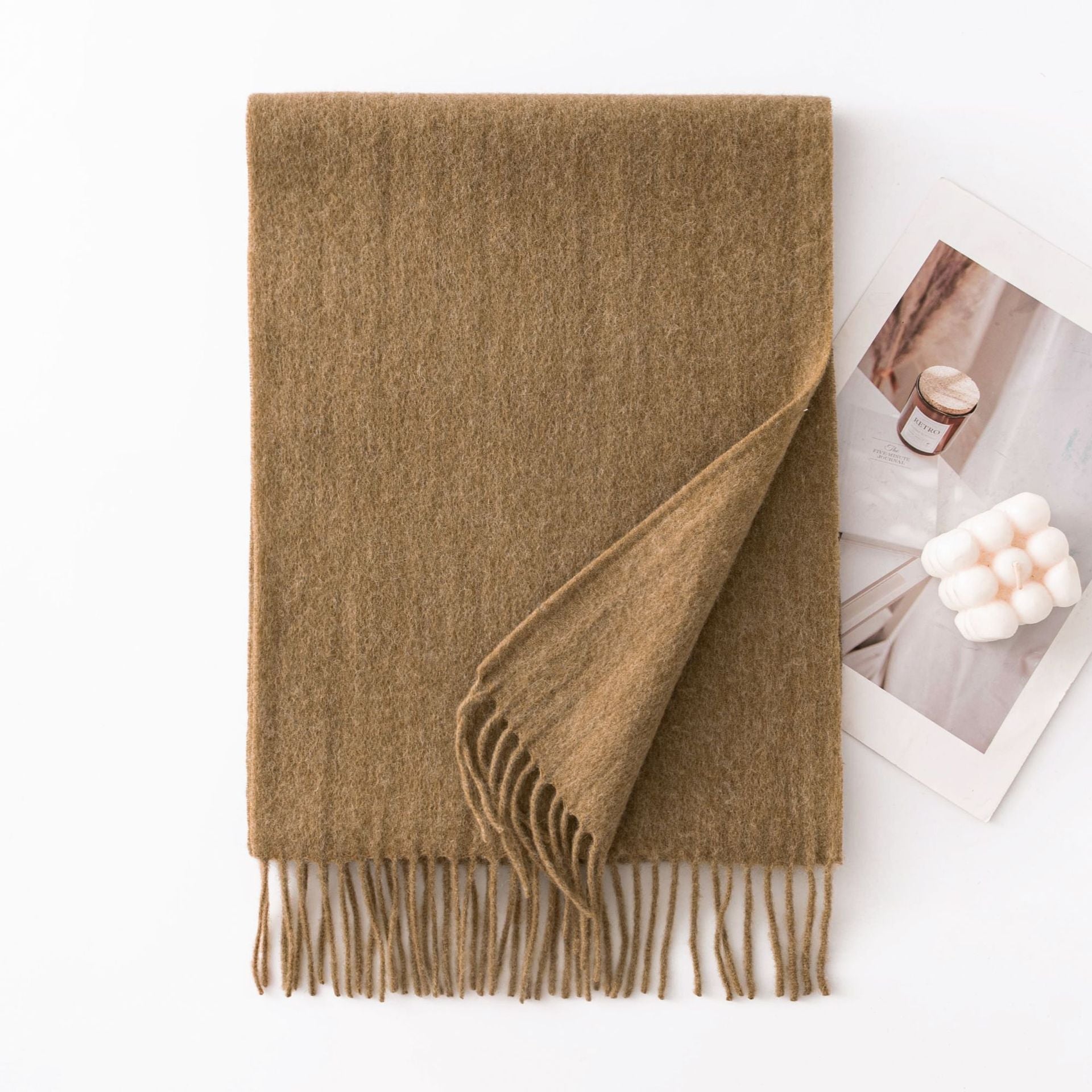 Pure Wool Scarf Women - 100% Cashmere Feel Winter Shawl Tass | lifestyle wear | Maha The Label hijab