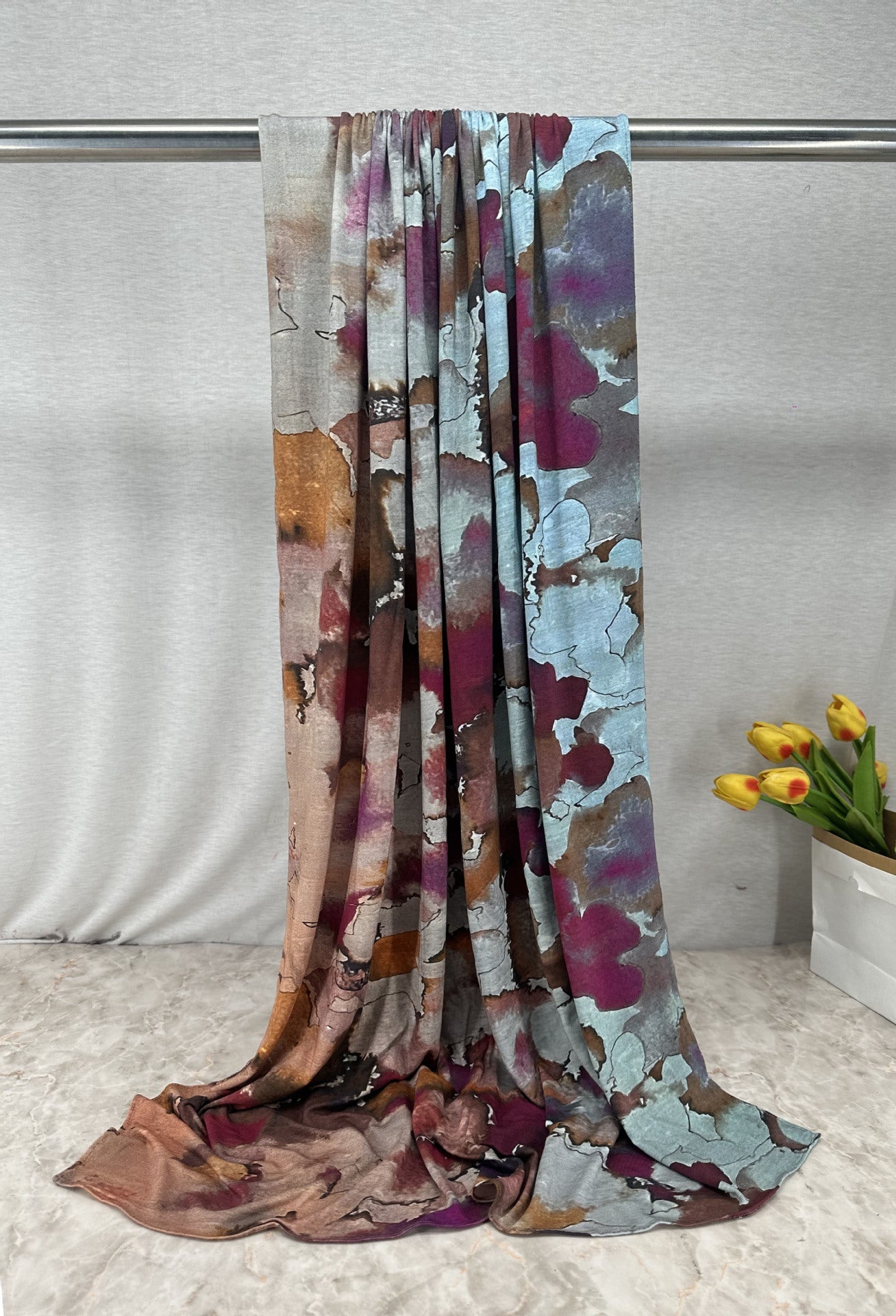 MH110 Printed Jersey Hijab - Cotton Camouflage Scarf for Women