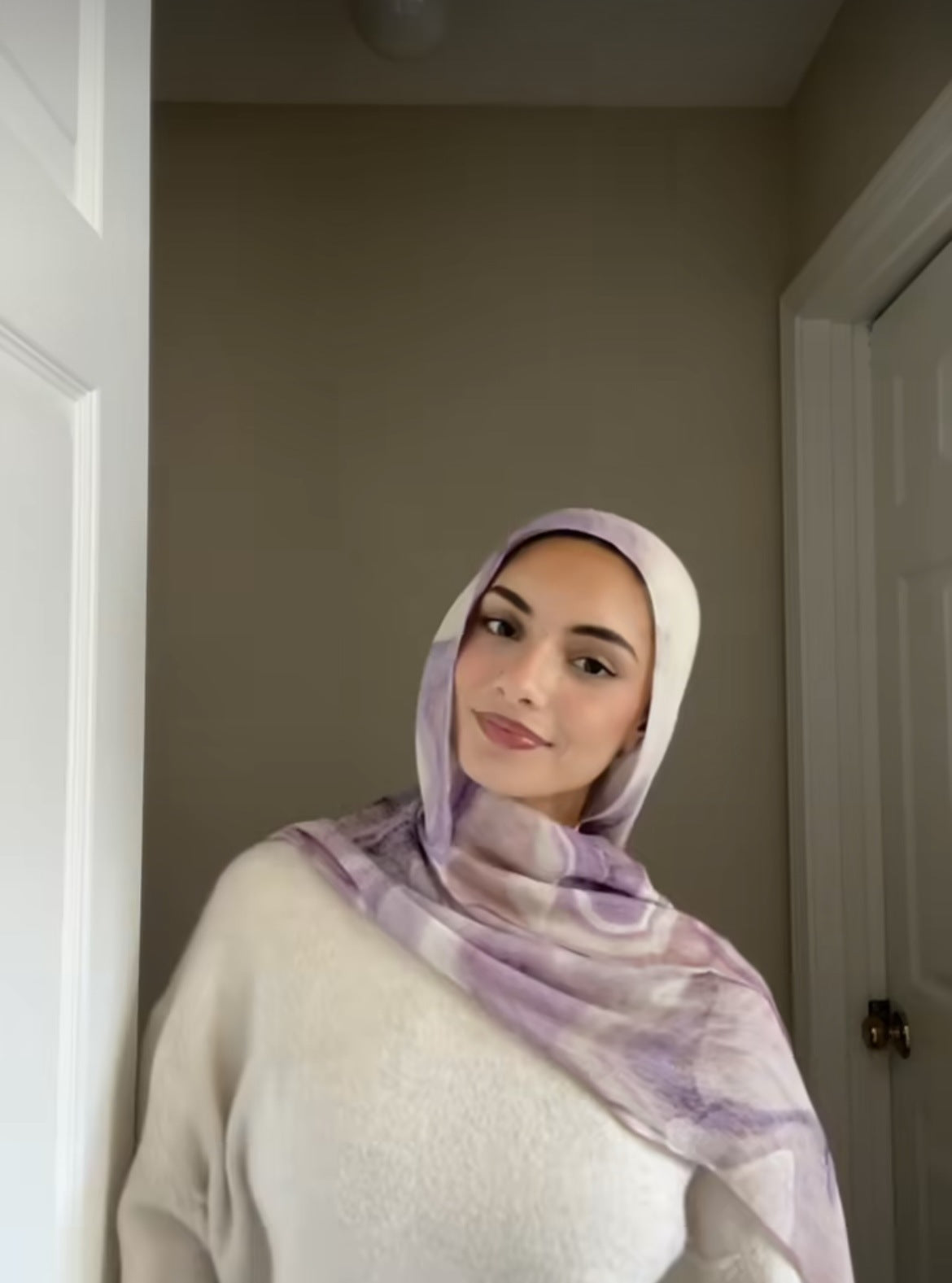 Women's Watercolor Print Hijab Scarf 80x180cm - Summer Beach Turban Headscarf with Sun Protection