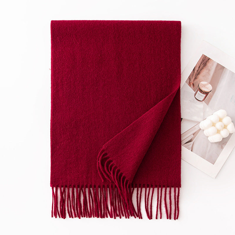 Pure Wool Scarf Women - 100% Cashmere Feel Winter Shawl Tass | view 30 | Maha The Label hijab