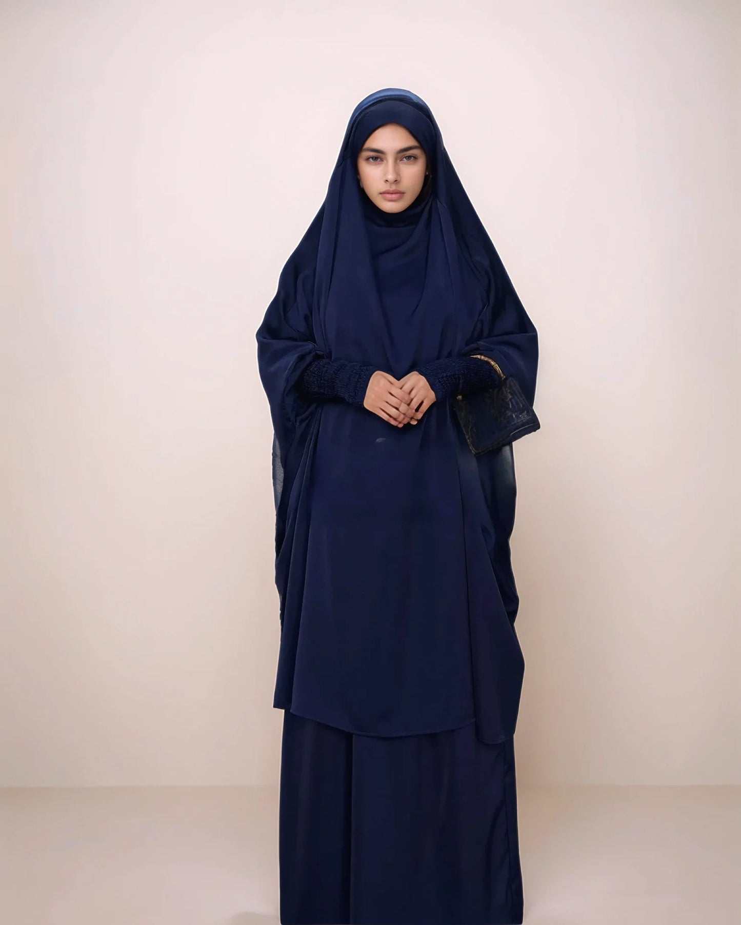 Plus Size 2-Piece Hijab Abaya Set | Modest Muslim Prayer Dress for Women