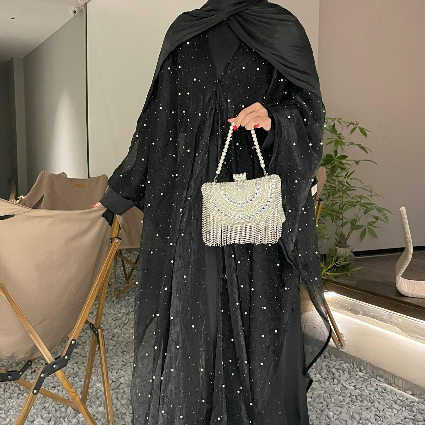 MH119 | Pearl Starry Sky 2-Piece Dress Set | Loose Long Modest Women's Outfit