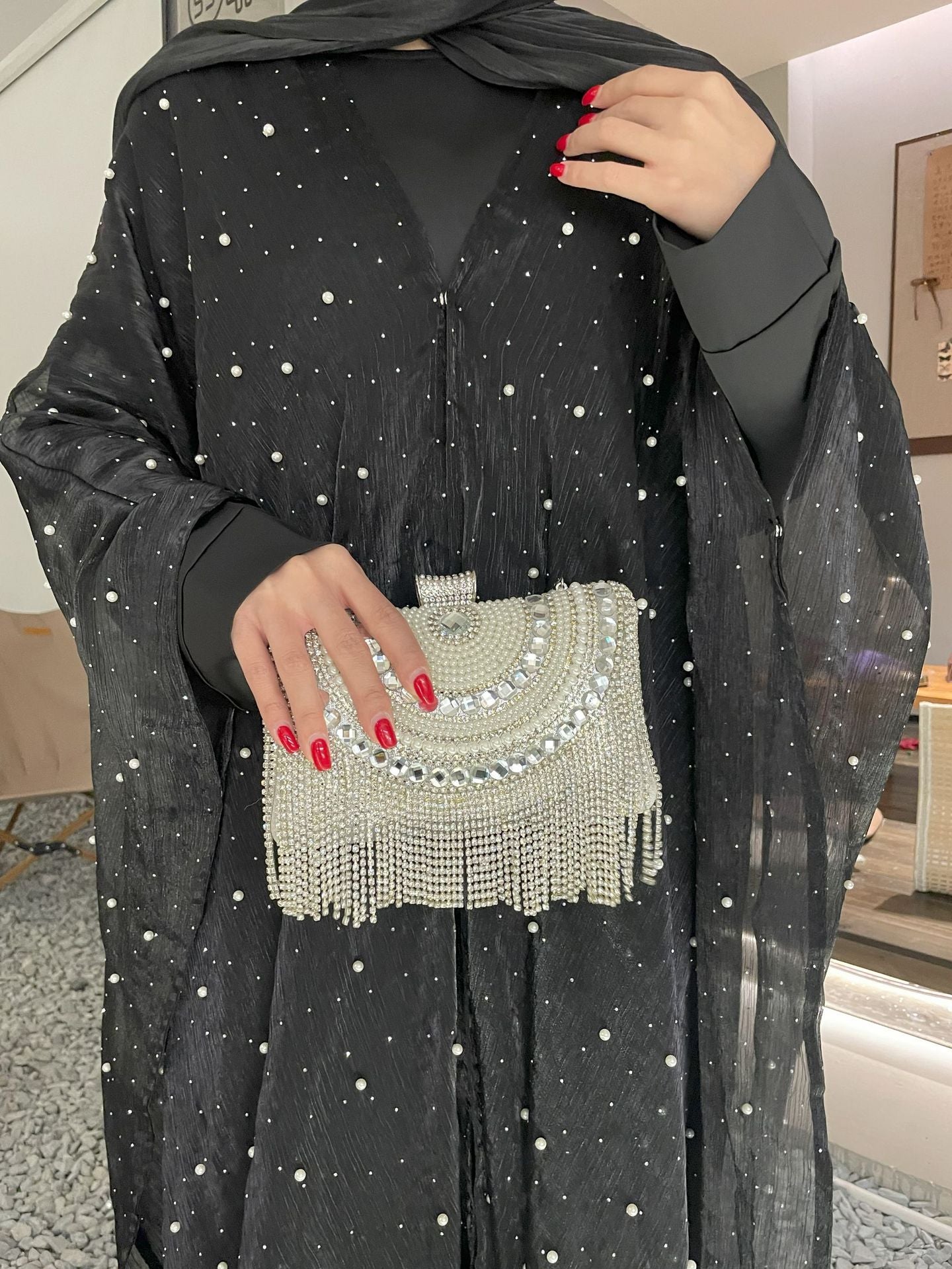 MH119 | Pearl Starry Sky 2-Piece Dress Set | Loose Long Modest Women's Outfit