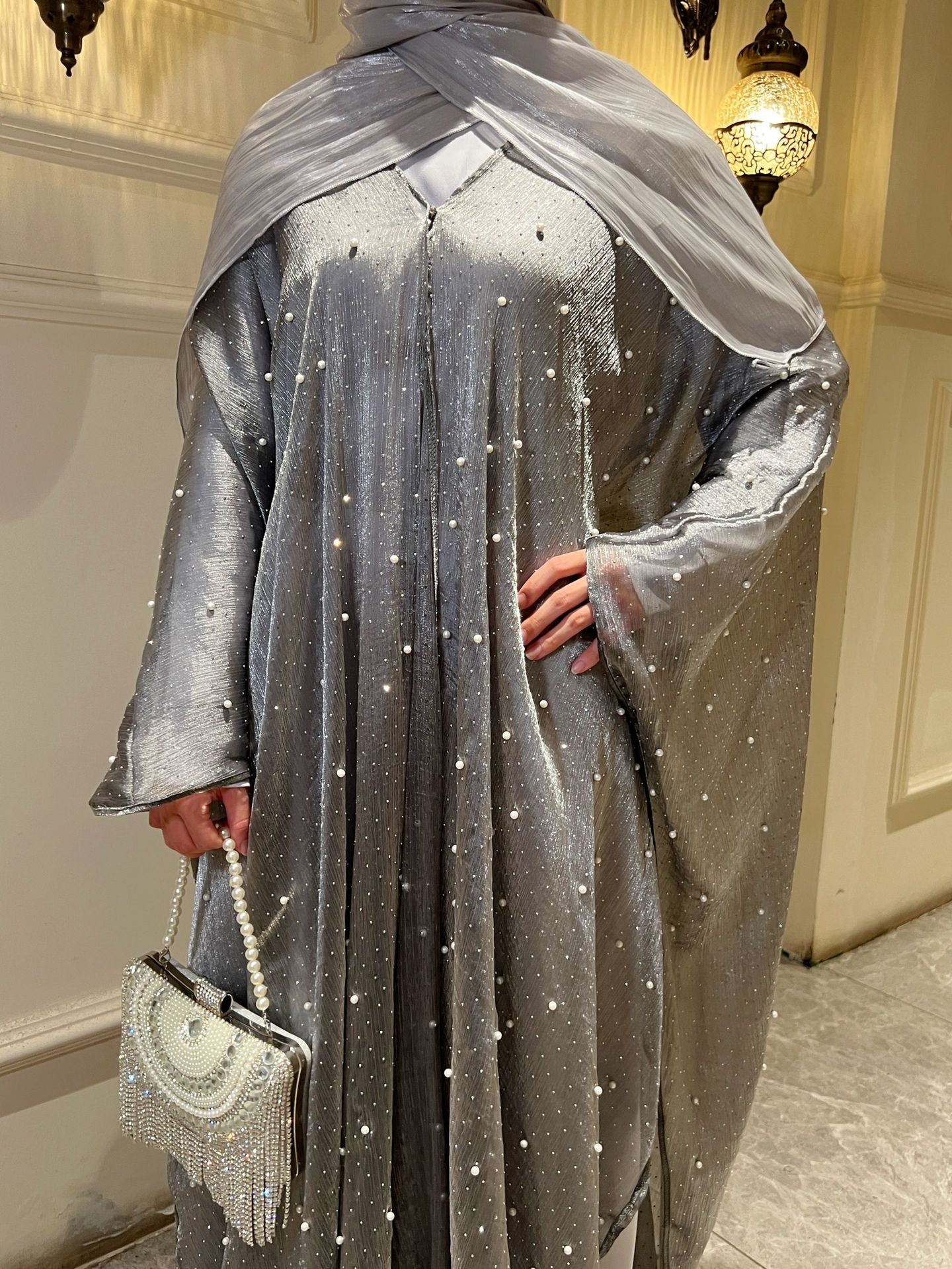 MH119 | Pearl Starry Sky 2-Piece Dress Set | Loose Long Modest Women's Outfit