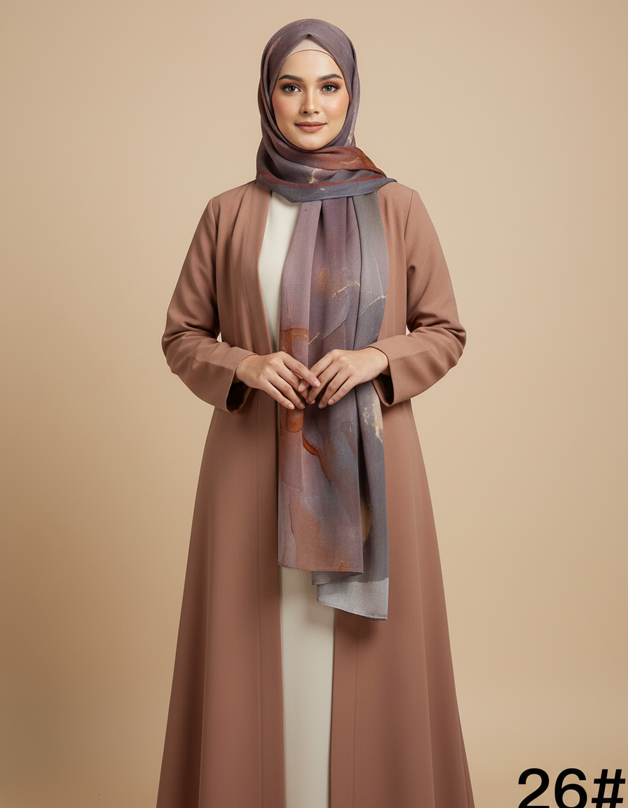 MH008 Silky Modal Hijab - Vibrant Print Wrap Scarf for Women